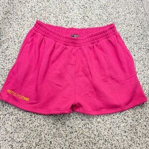 PrettyLittleThing Pink Sweat Shorts Womens XL High Waisted Pockets Y2K Comfy